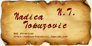 Nadica Topuzović vizit kartica